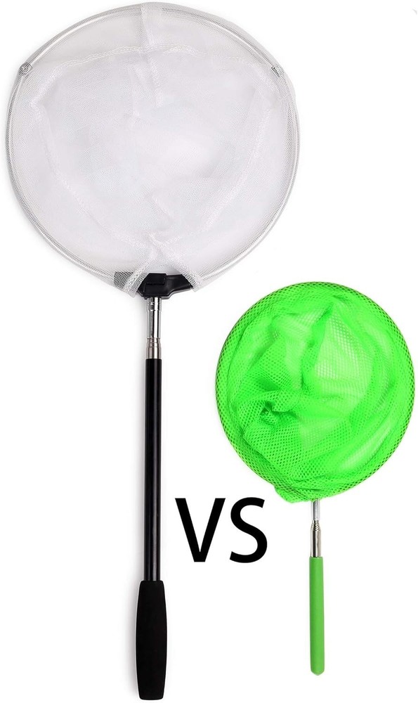 Foldable Insect Net with 10" Ring, 48" Telescopic Handle - Lightweight & Durable