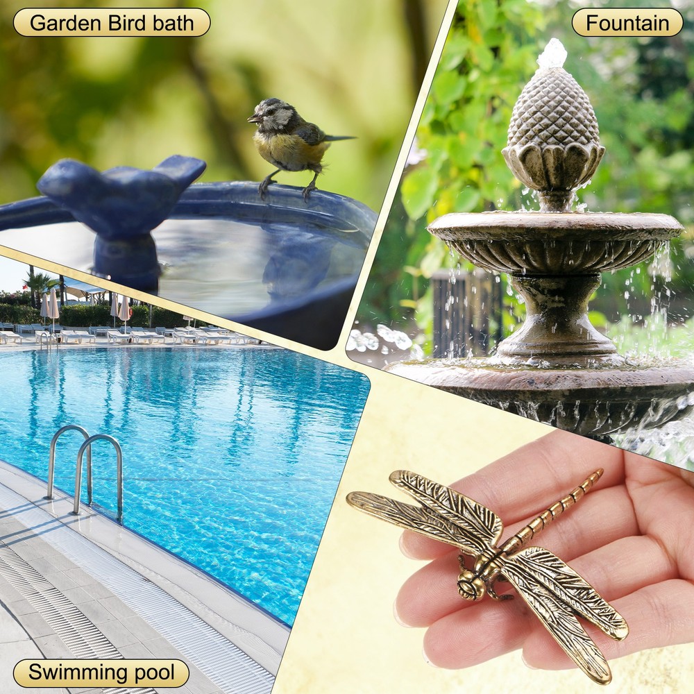 3-Pack Bird Bath Copper Disk, Mini Bird Bath Copper Ornaments [Dragonfly]