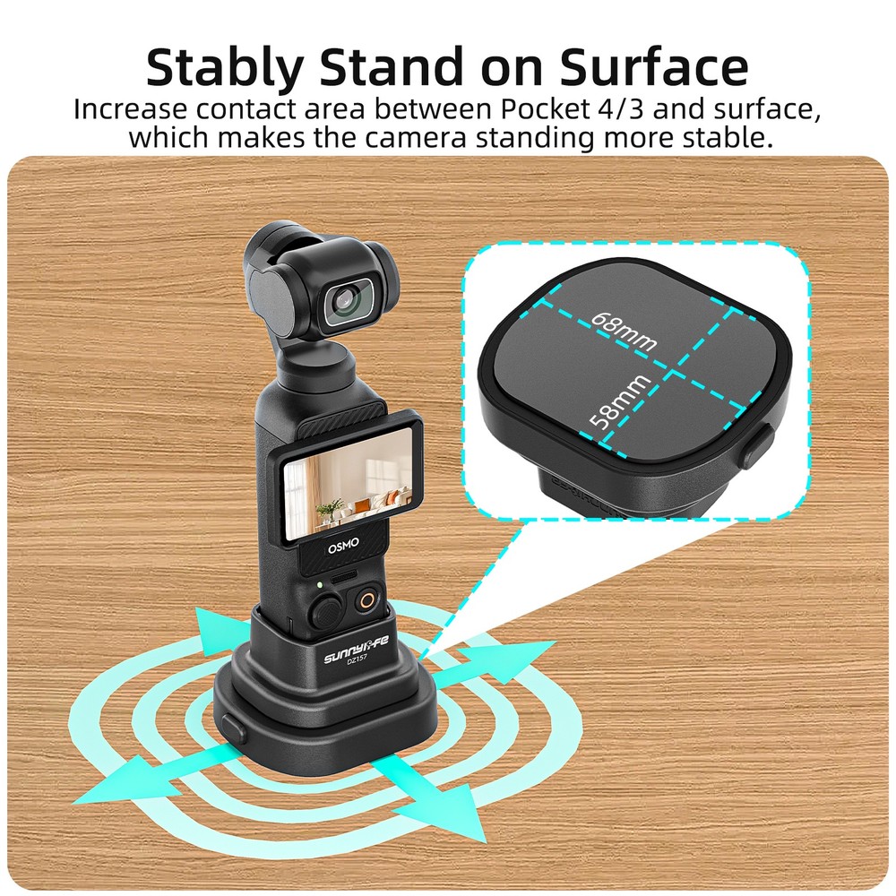 For DJI Osmo Pocket 4/3 Removable Car Base Desktop Support Upright Base