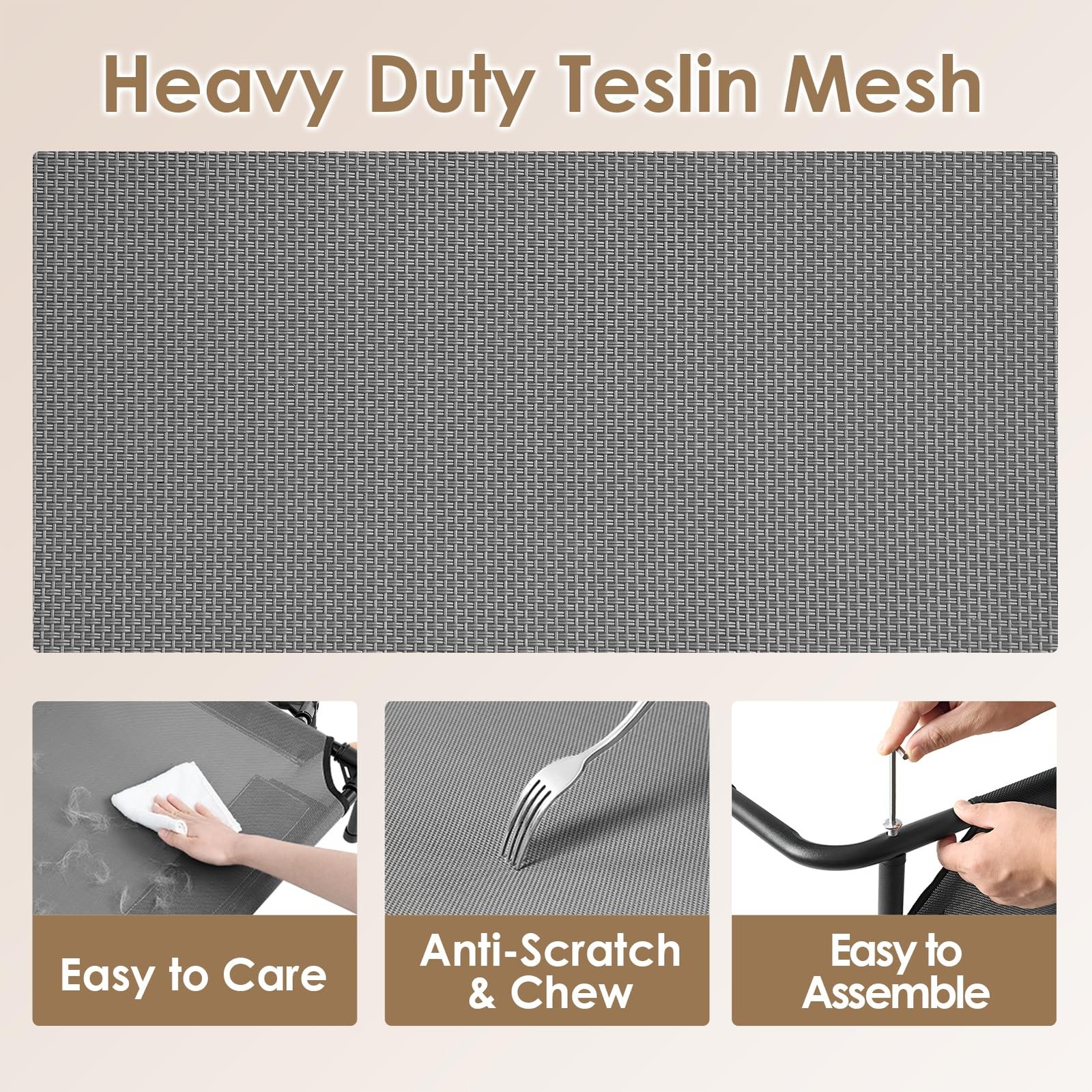 Elevated XL Dog Cot Bed Raised Outdoor Cooling Hammock 48x32 Waterproof