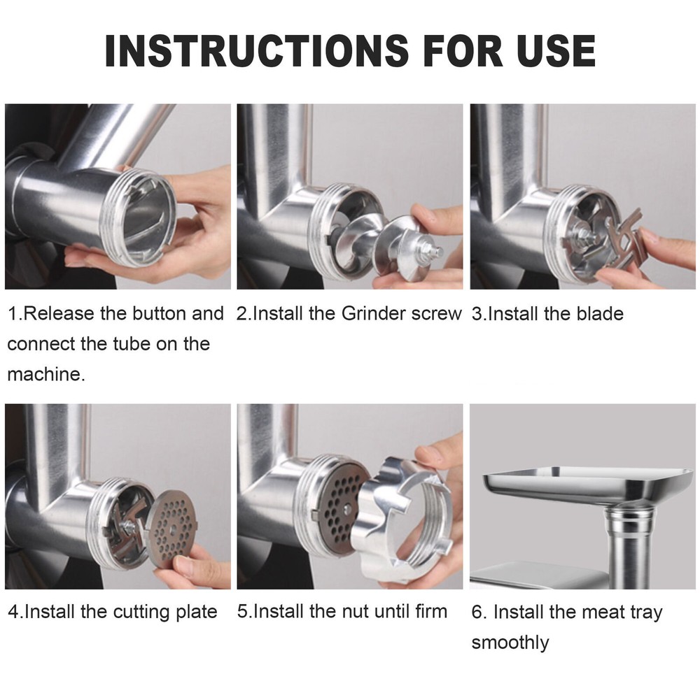 Multi-function 3000W Electric Meat Grinder Sausage Maker Mincer Stuffer White
