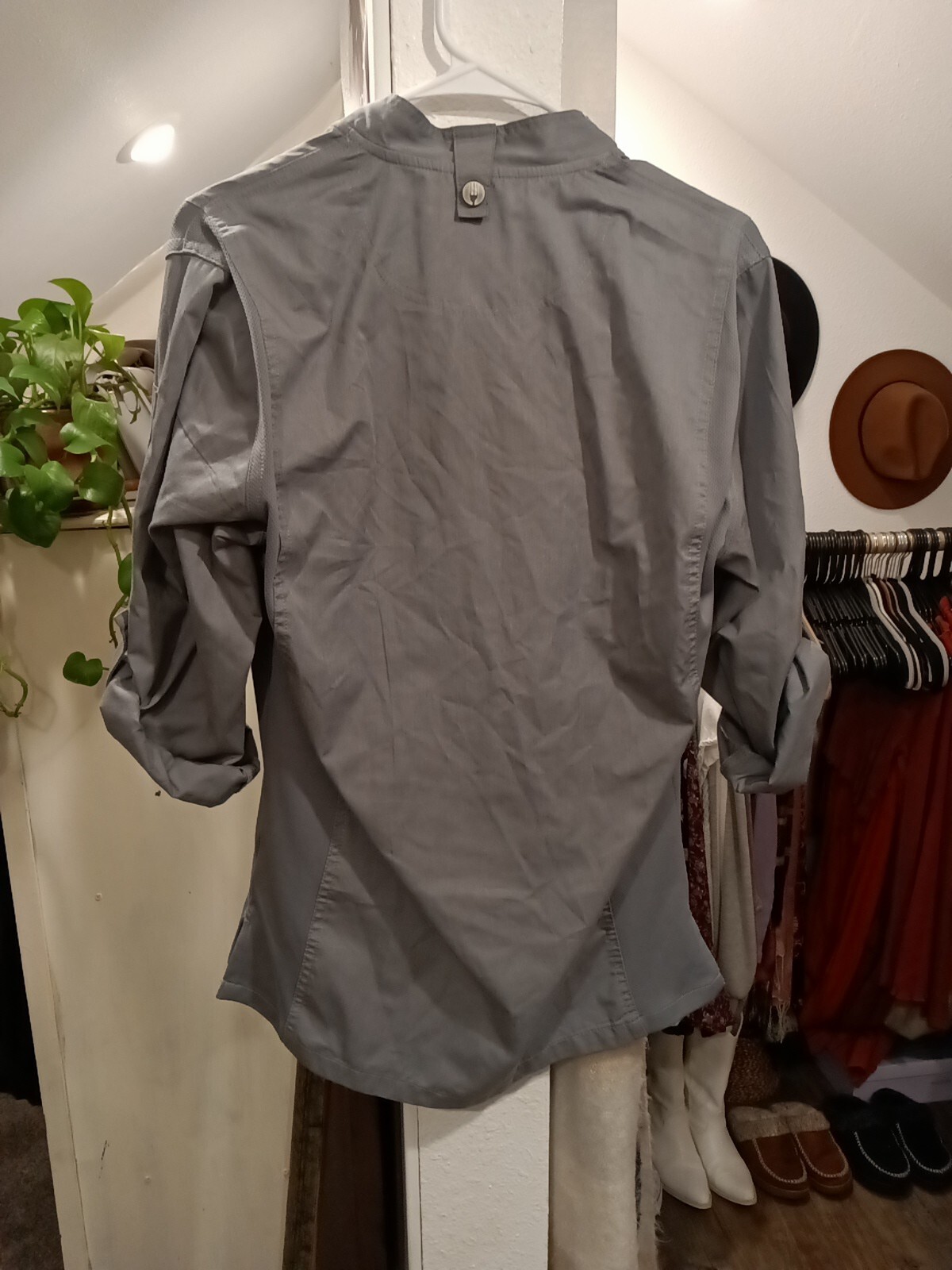 Chef Works Bistro Coat Chefs Jacket Unisex Gray Size Small