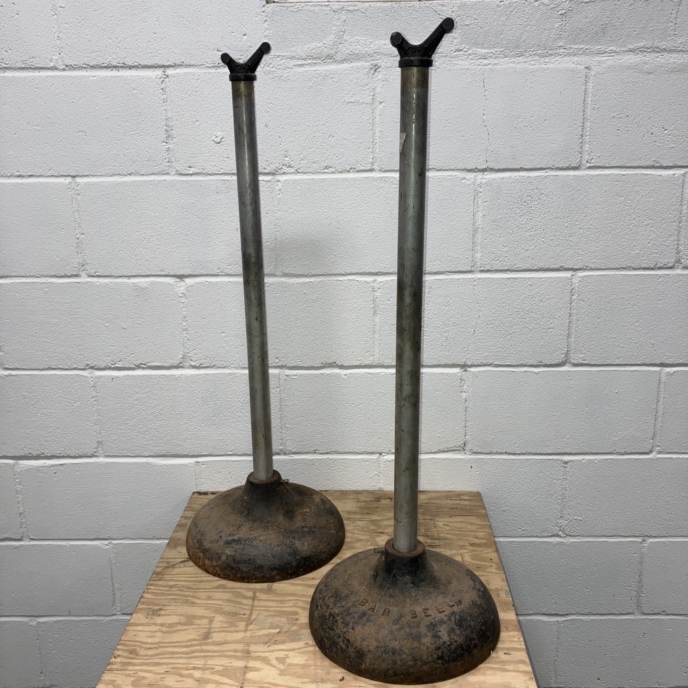 Vintage York Barbell Bar Rack Set