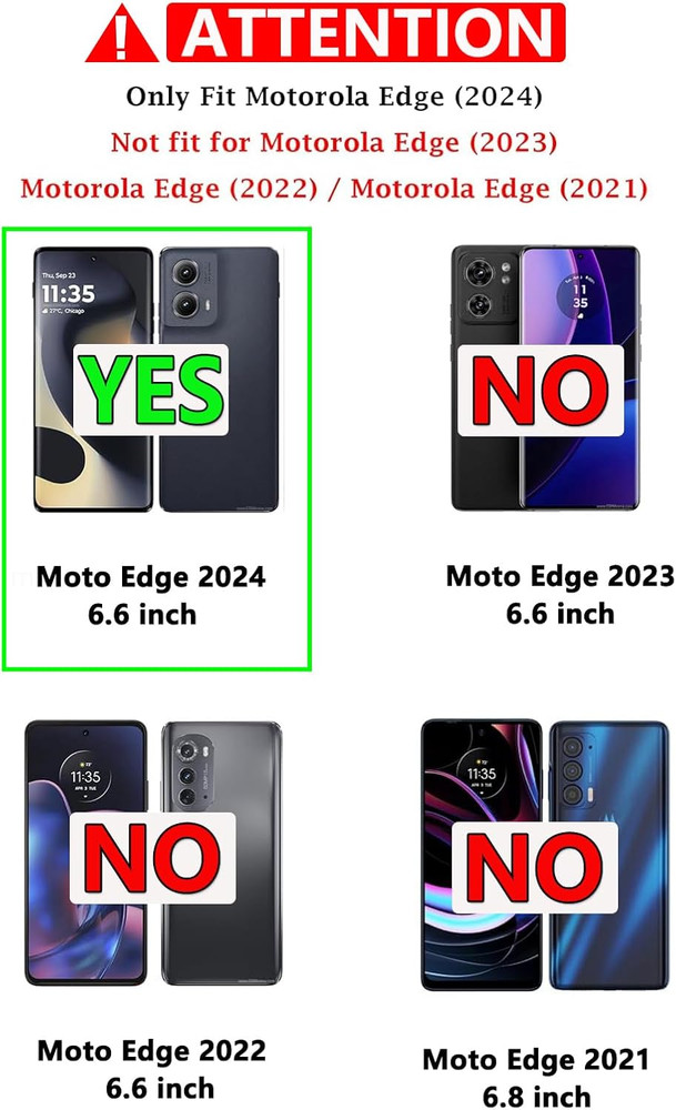 For Motorola Edge 2024 Case, with HD Screen Protector [Military Grade Drop Teste