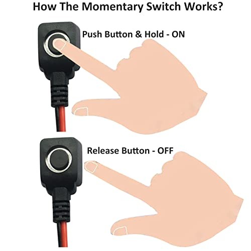 12V 24V Momentary Push Button Switch, 0.5M Pre-Wired Cable 0.5M Pre-wired Cable