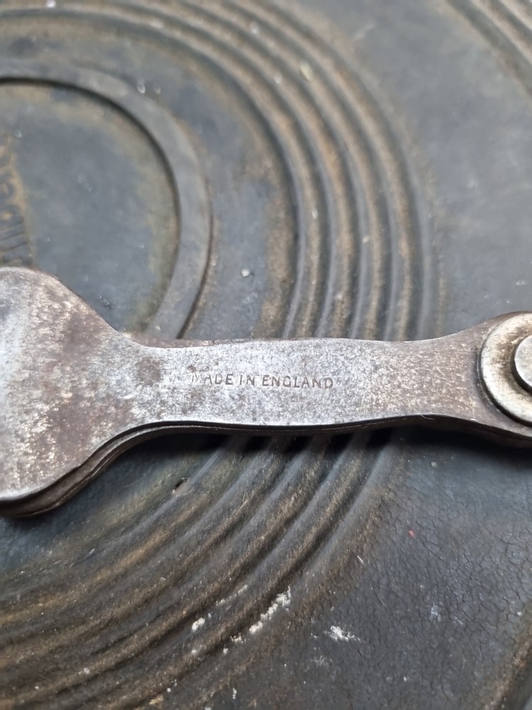 Vintage cycle Multi Tool Spanner, Screwdriver Tyre Lever Tools British made