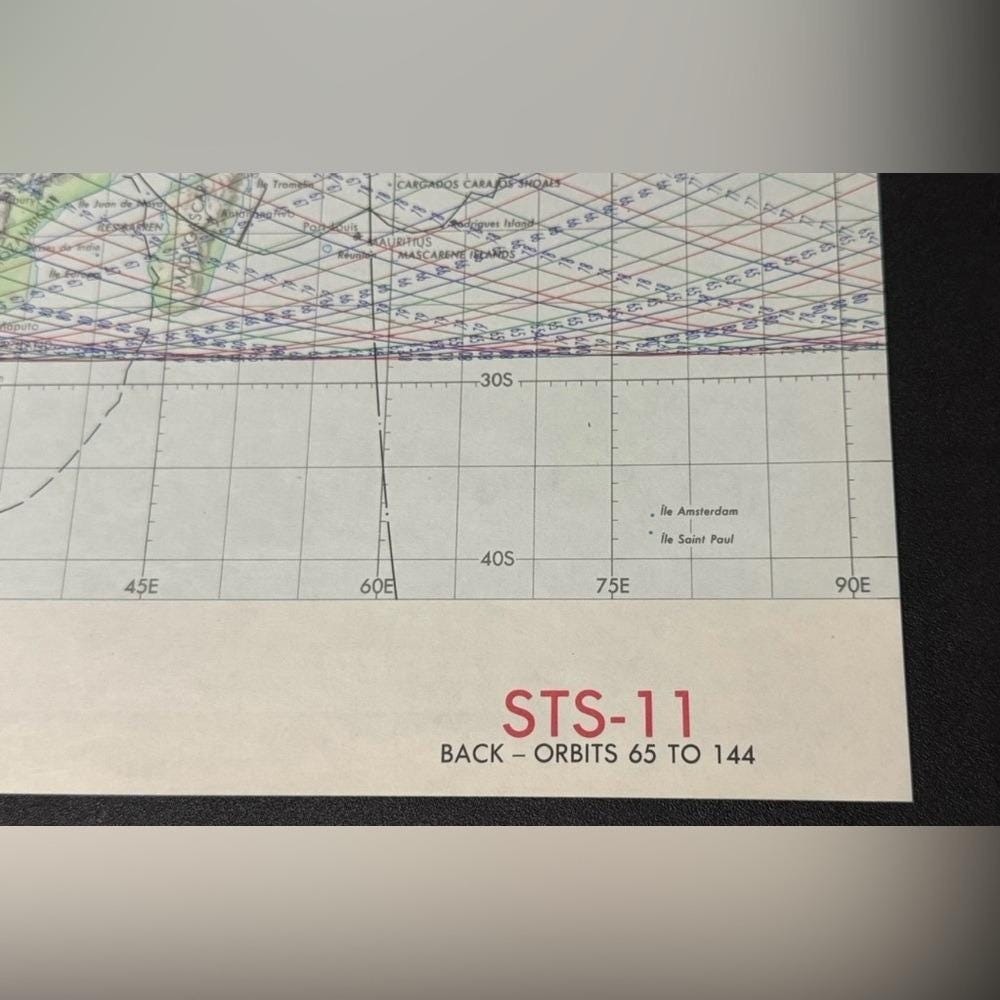 STS-11 Mission Chart Nasa Space Shuttle Mission Chart Orbit 1-144