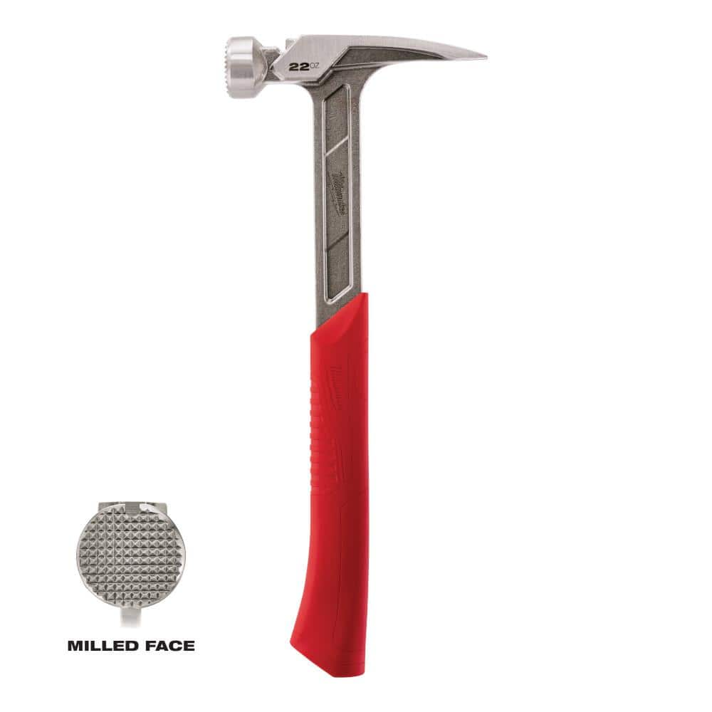 NEW Milwaukee 22 Oz. Milled Face Framing Hammer with 15 In. Pry Bar Grip Handle
