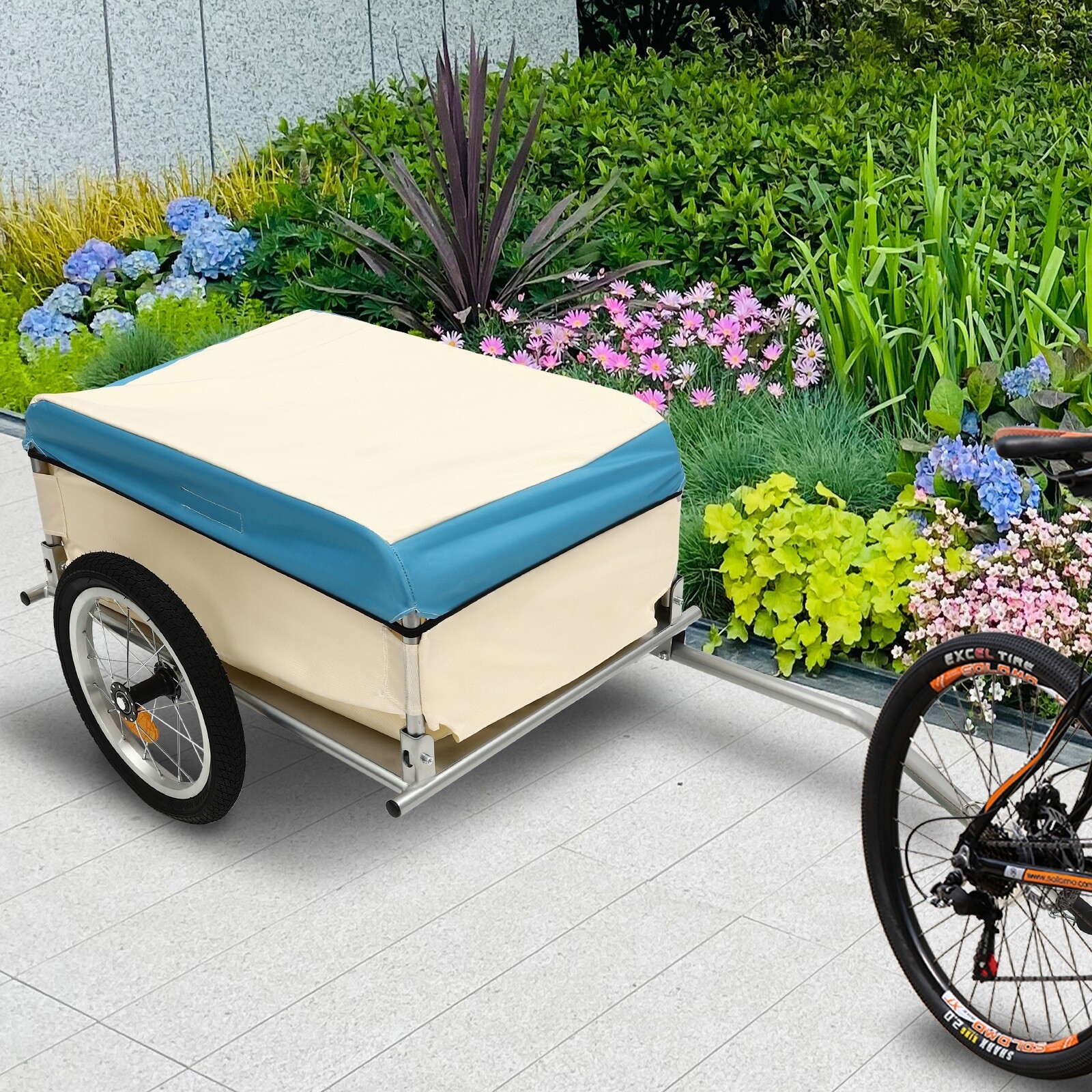 Bicycle Bike Cargo Trailer Steel Carrier Storage Cart Wheel Runner For Shopping