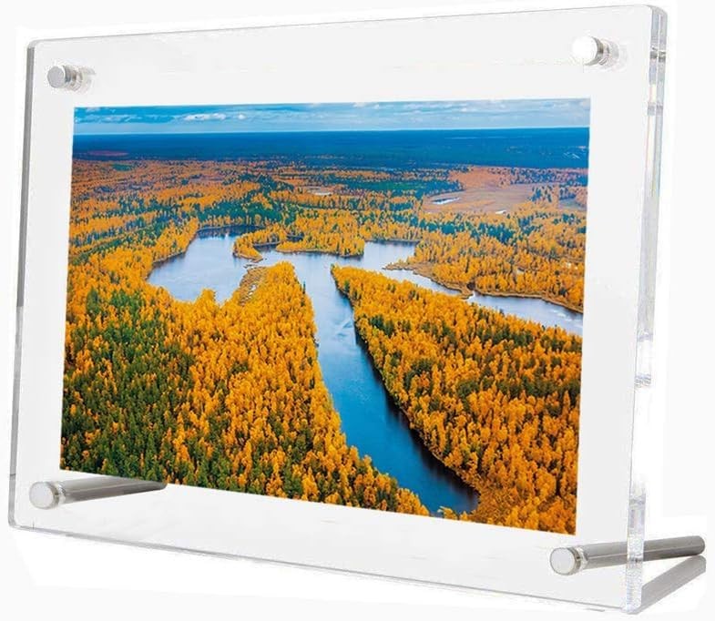 Frameless Tabletop Floating Photo Frames，Clear Acrylic Picture Frame Desktop ...