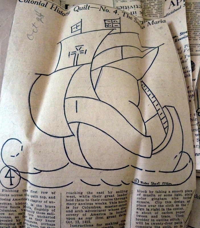ORIGINAL 1920s Newspaper COLONIAL HISTORY Quilt Patterns By Ruby Short McKim