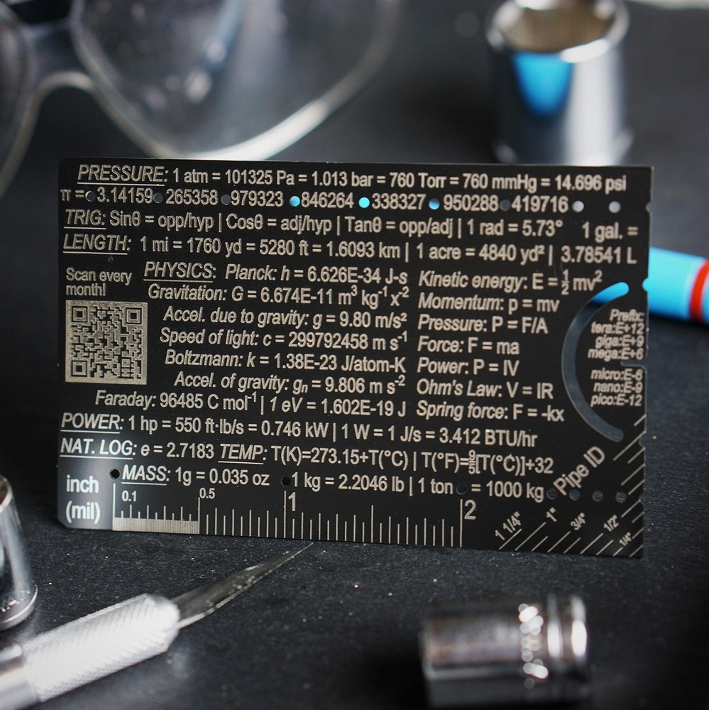 The Pocket Engineer - Wallet Engineering Ruler Scale and Unit Conversion Refe...