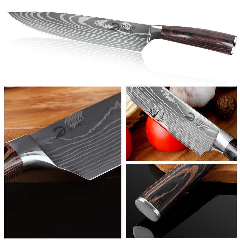 9PCS Handmade HAND FORGED DAMASCUS STAINLESS STEEL CHEF KNIFE Set Kitchen Knives