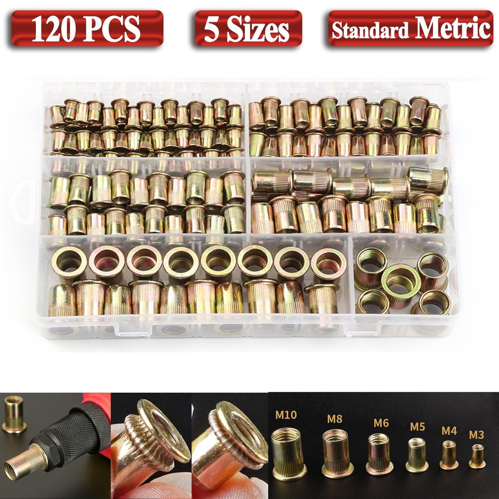 120 Metric Rivet Nut Kit/Rivnut Thread Setting Tool Nut Setter NutSert Riveter