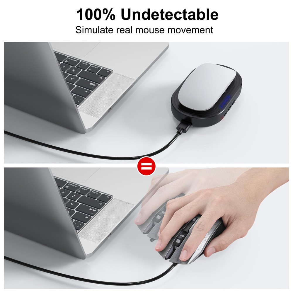 Mouse Jiggler Undetectable with Timer, Driver-Free Mouse Mover Wiggler Random...