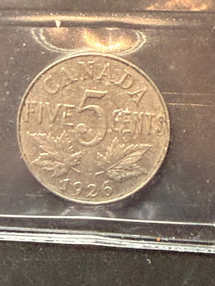 1926 Canada 5 cent Graded ICCS VG-8