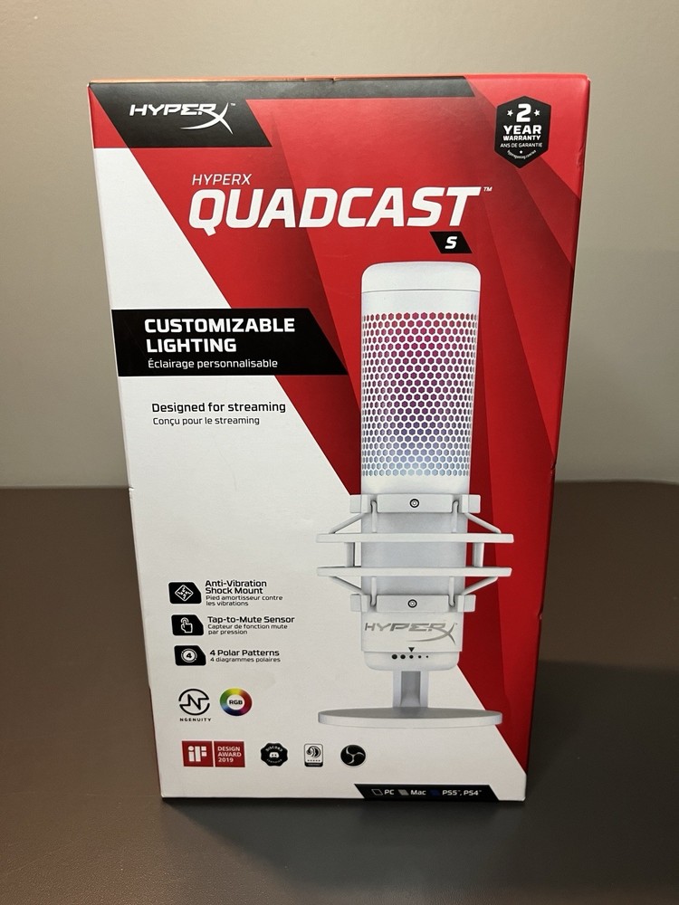 HyperX QuadCast S – RGB USB Condenser Microphone for PC, PS5, Mac