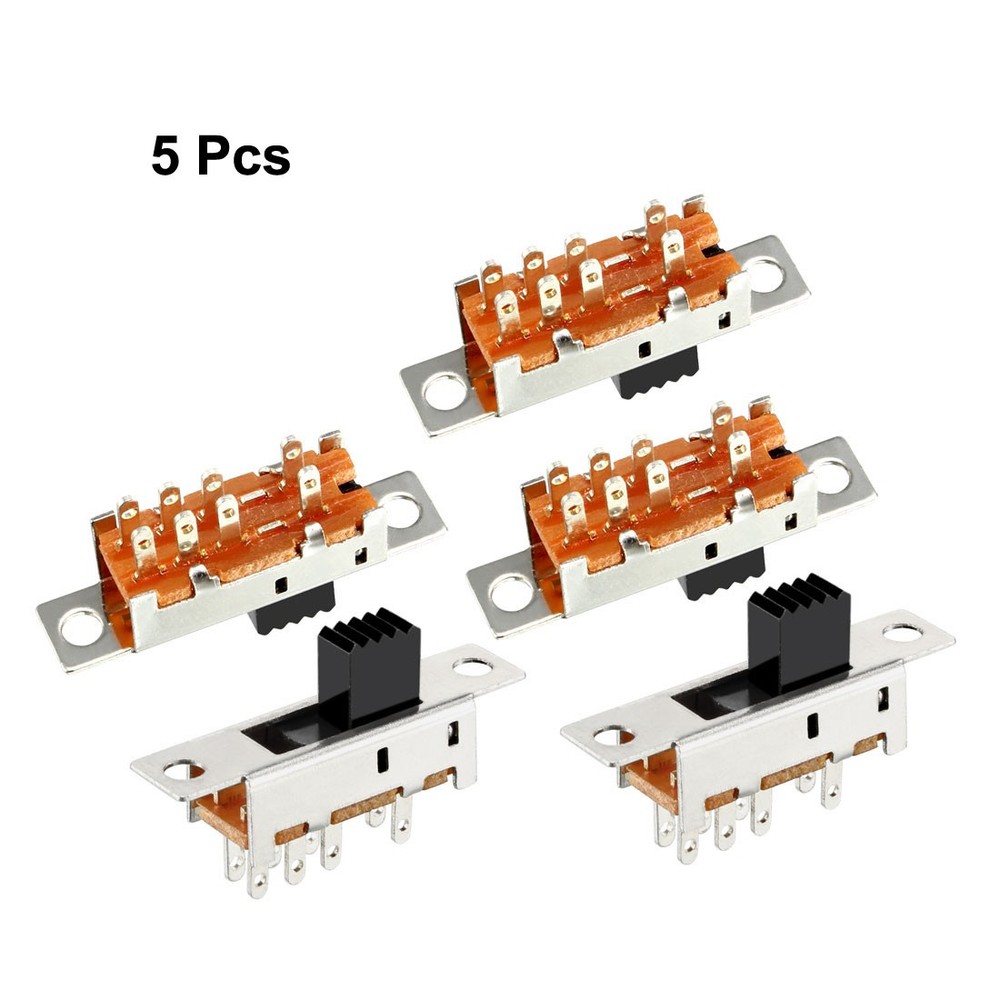 5pcs 3mm Vertical Slide Switch SPDT 8 Terminals PCB Panel Hitch