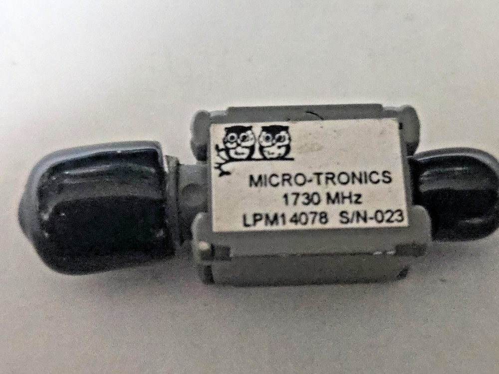 Micro-Tronics LPM14078 lowpass filter 1730 MHz tested Data