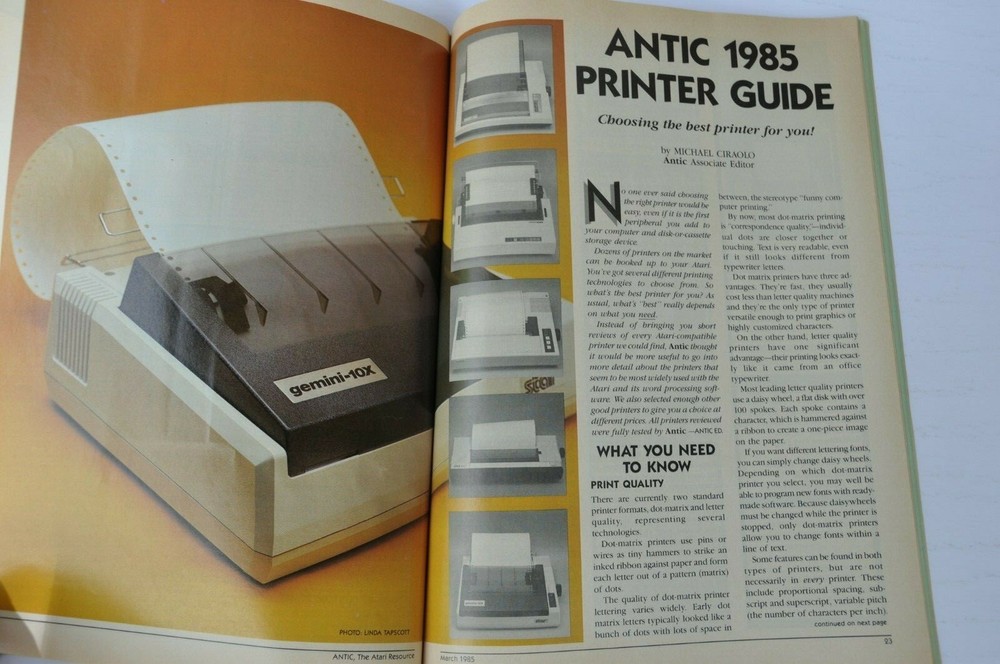 ANTIC Atari Resource Magazine March 1985 Computer Games Arcade Fonts Label Maker