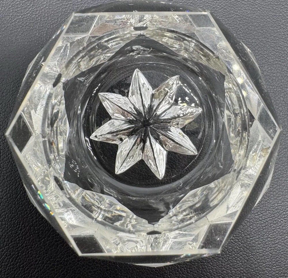 Antique 2 Richards & Hartley EAPG Star Pattern Open Salt Cellars Dips 2.25”W