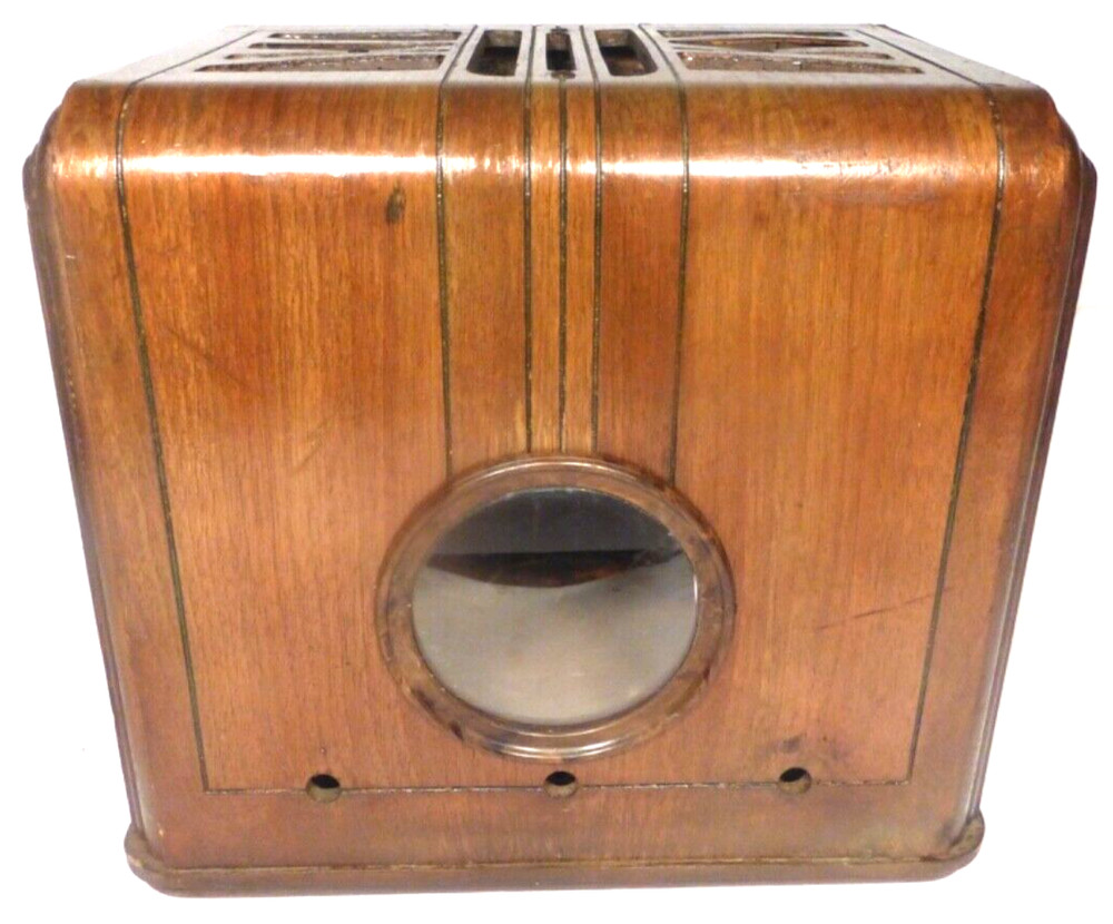 vintage SILVERTONE 4521 "CUBE" BATTERY RADIO : SET 3 screw-on BAKELITE KNOBS