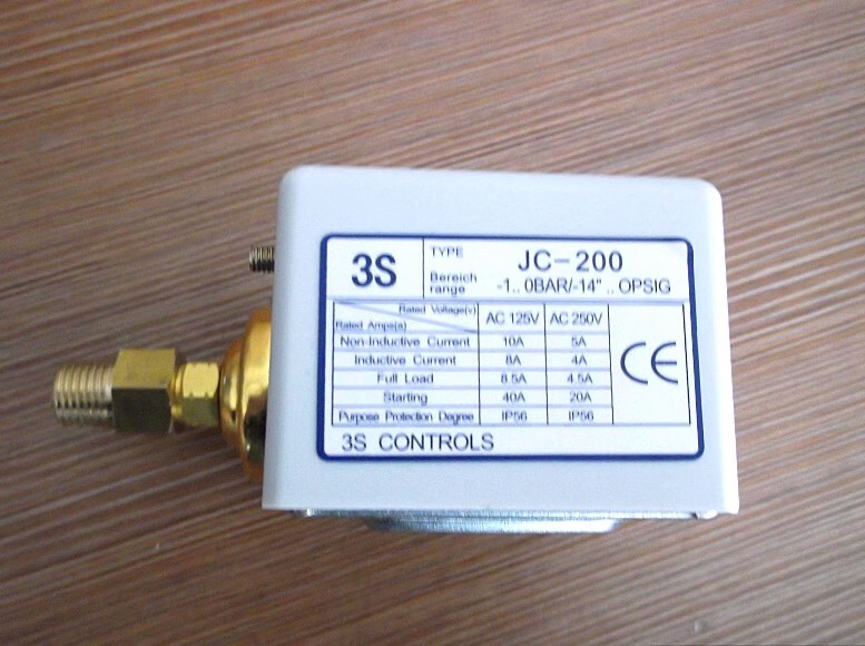 1pcs 3S Pressure Switch JC-200 -1～0bar