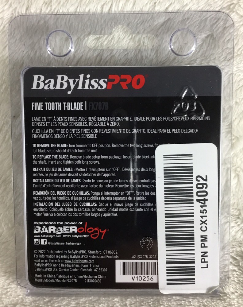BaByliss PRO Fine Tooth Graphite Replacement T-Blade FX707B