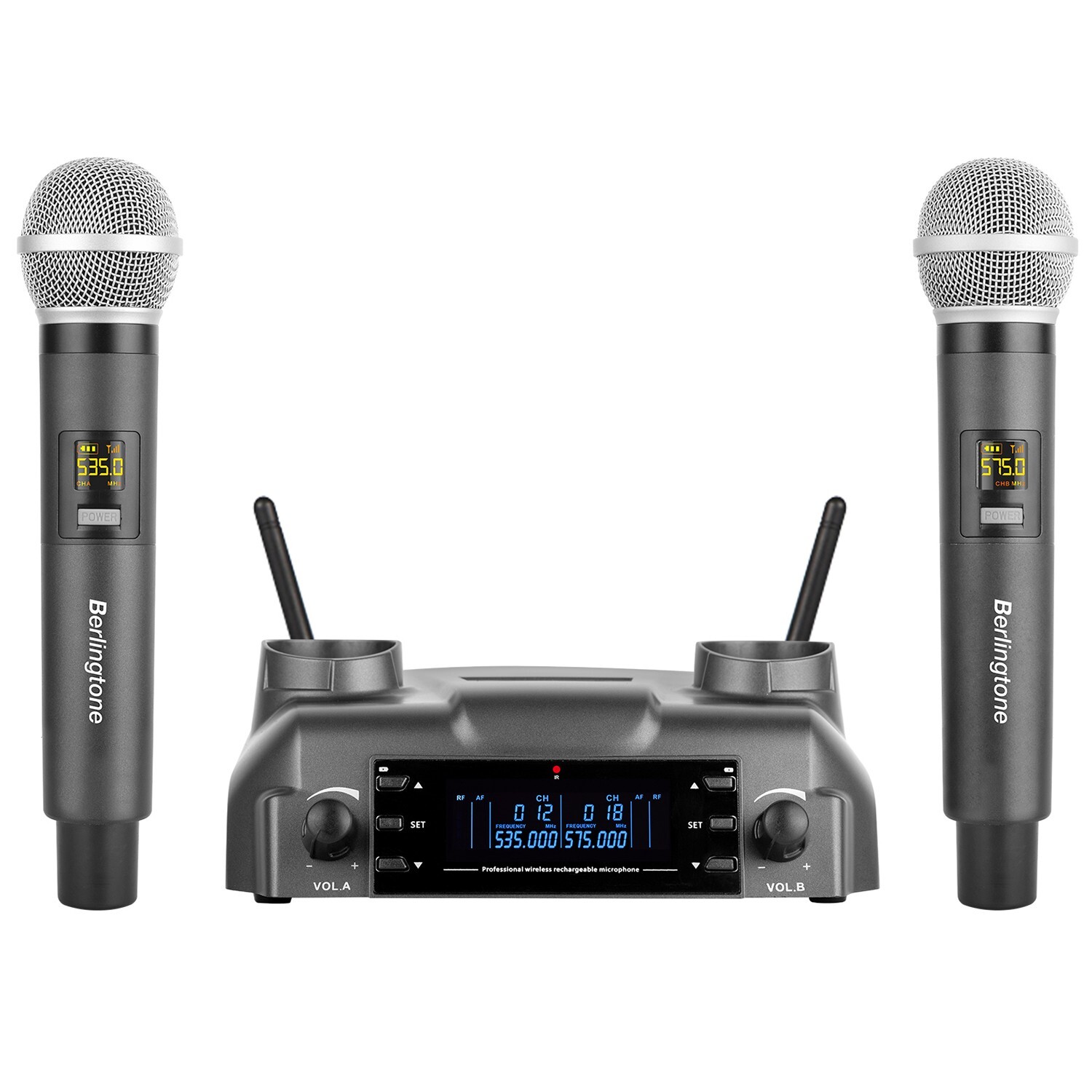 Berlingtone BR-60UM Wireless Microphone System Dual Wireless Mics, rechargeable