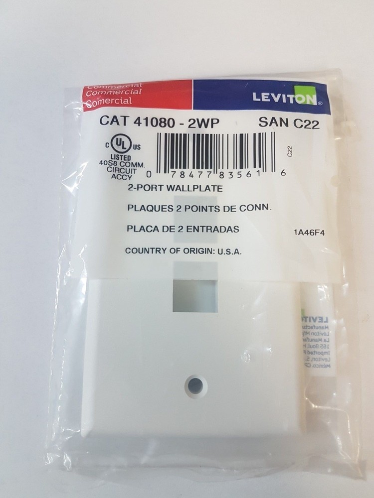 Leviton Commercial CAT41080-2WP Wallplate c