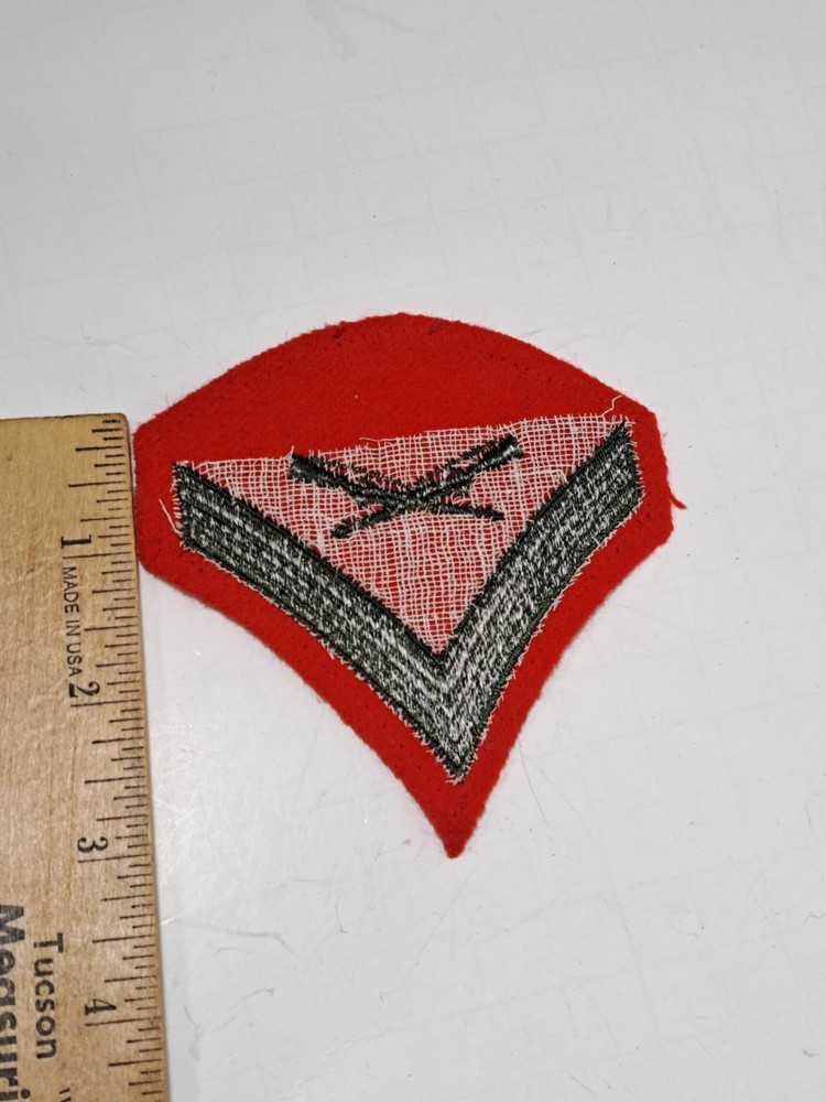 Vintage USMC Red Felt Lance Corporal Patch