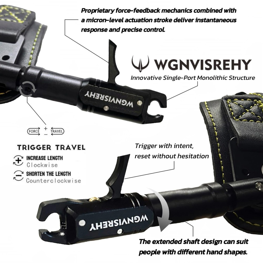 Thumb Trigger Bow Release for Compound Bows, Adjustable Wrist Strap, 150lbs
