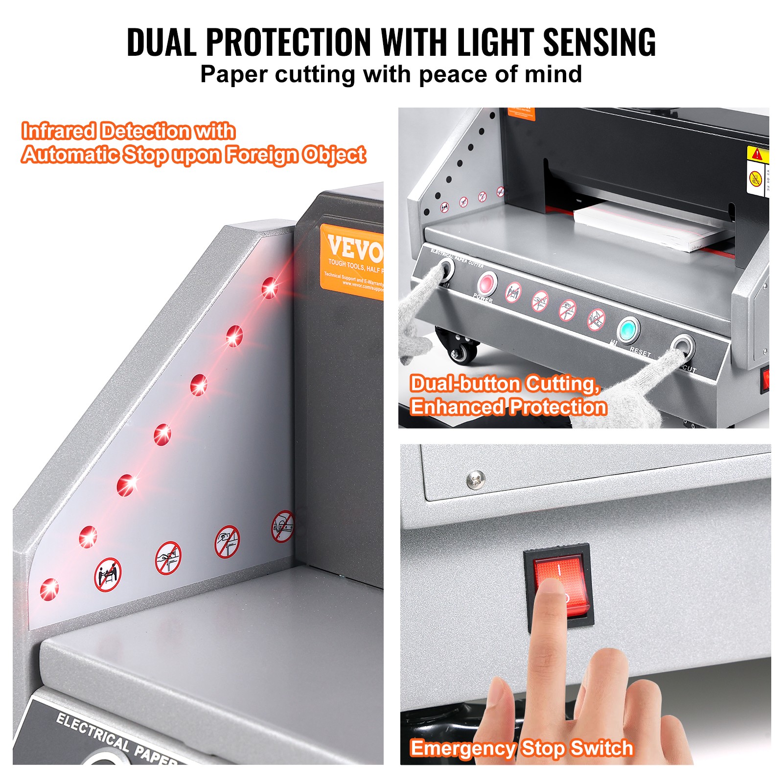 VEVOR Electric Paper Cutter 13" Width 1.57" Thickness Desktop Cutting Paper