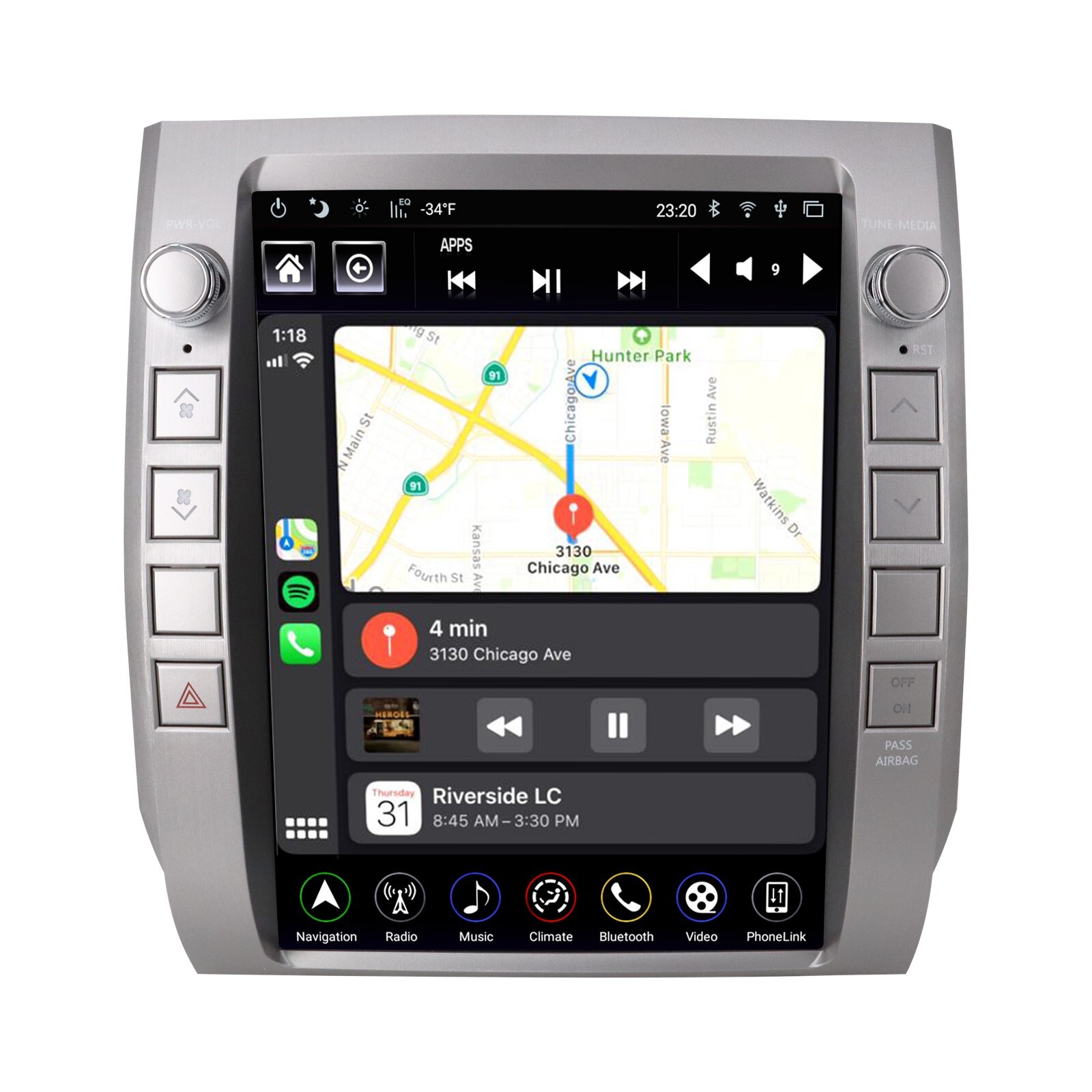 12.1" Car Radio Stereo Unit for Toyota Tundra 2014-2020 Android CarPlay GPS Navi