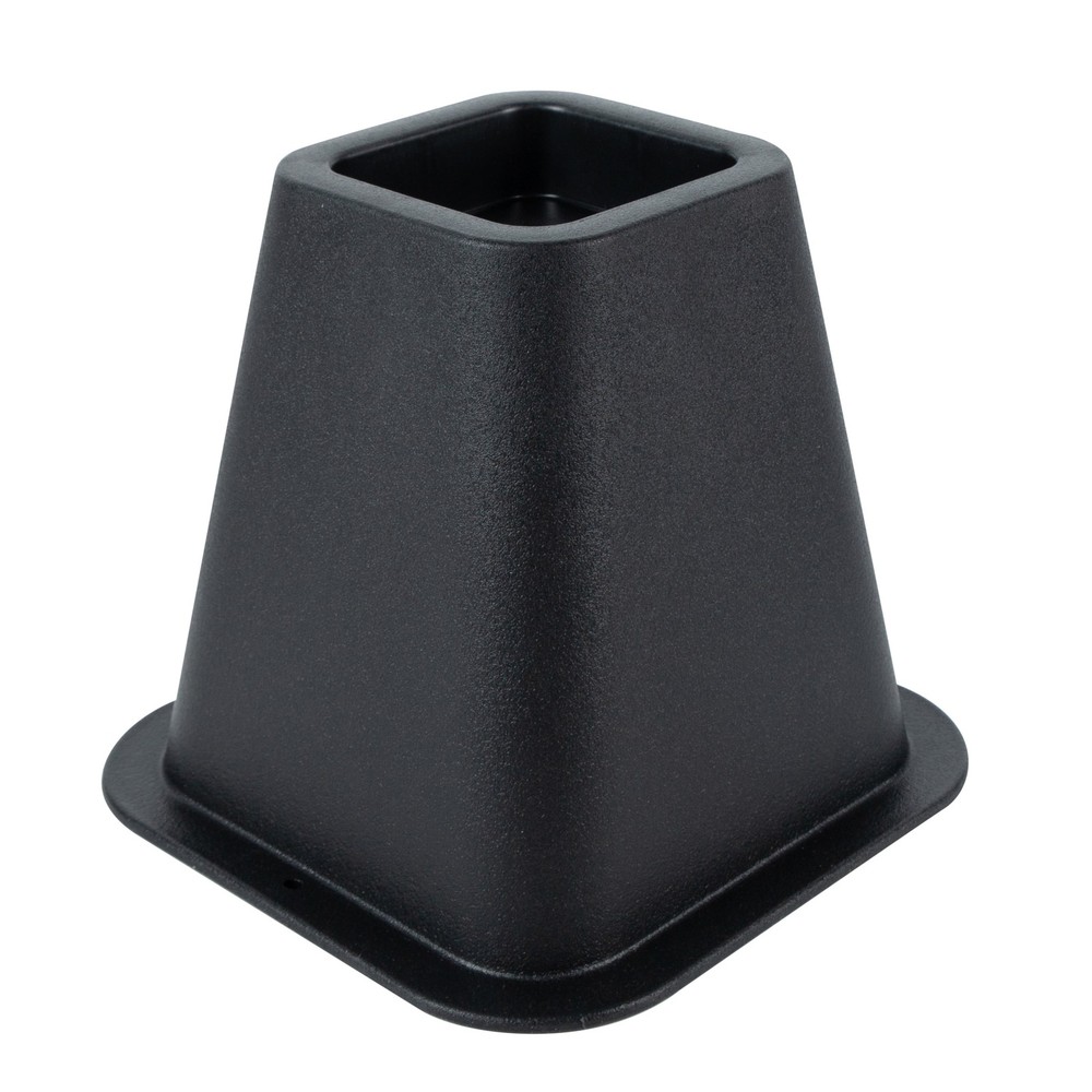 6 inch Durable Plastic Bed Risers 4 Pack in Black, 2.75 lb