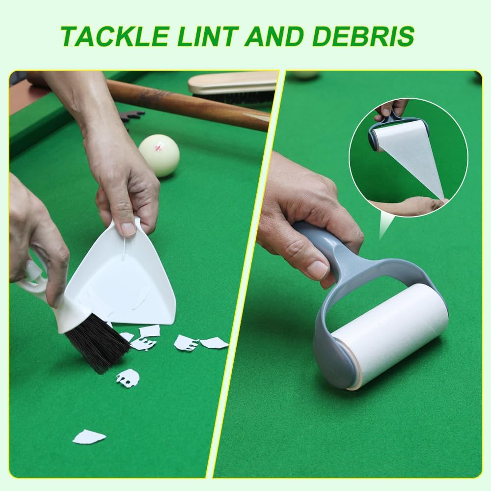 19 Pcs Pool Table Cleaning Kit- Complete Billiard Accessories Set with Pool Tabl