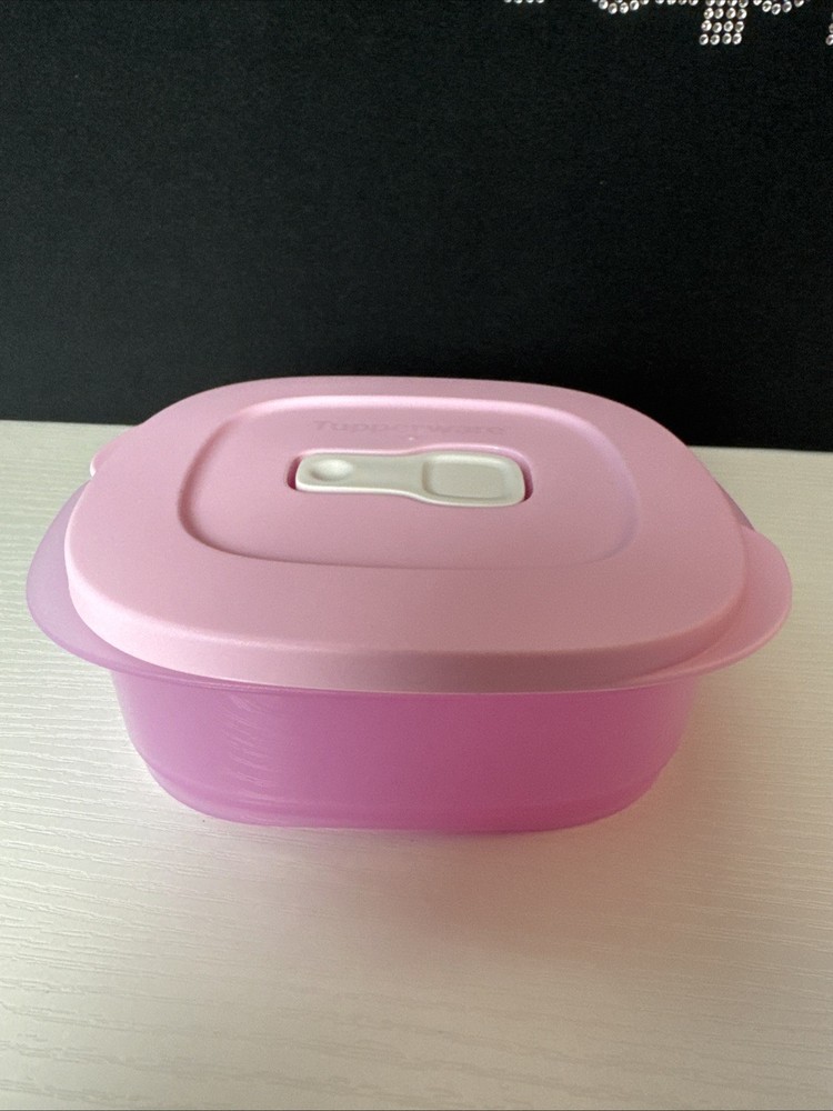 Tupperware CrystalWave Microwave PLUS Mini Square Container 500ml / 2 Cup Pink