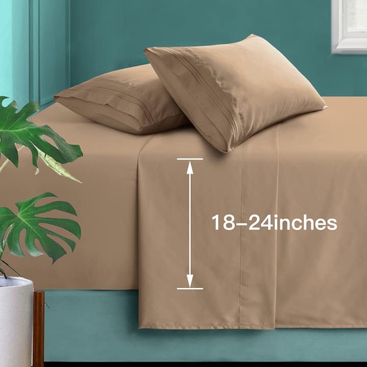 Extra Deep Pocket Full Size Sheets Set - Hotel Luxury 1800 Thread Count Sheet...