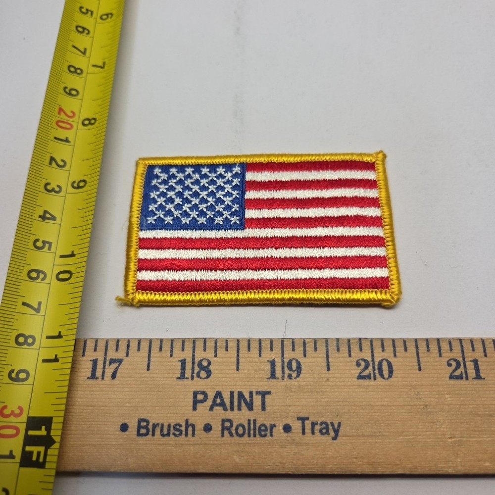 American Flag Patch Yellow Border Patch FREE SHIPPING
