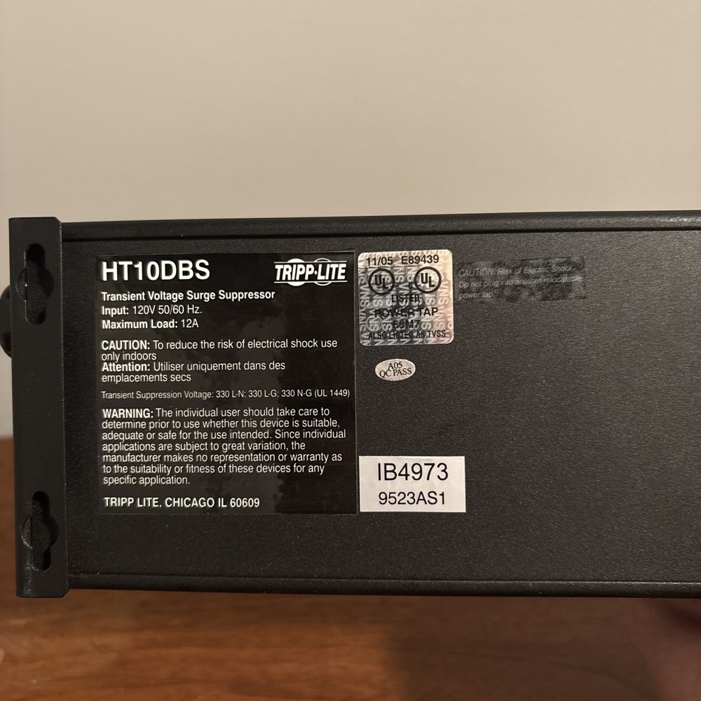 Tripp Lite Transient Voltage Surge Suppressor HT10DBS Works! EUC