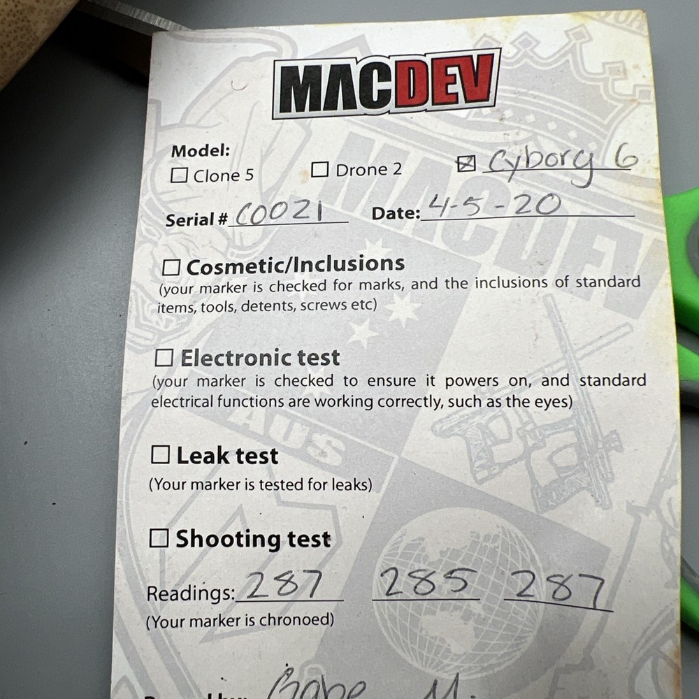 MacDev Cyborg 6 Paintball Marker CO221 Blue