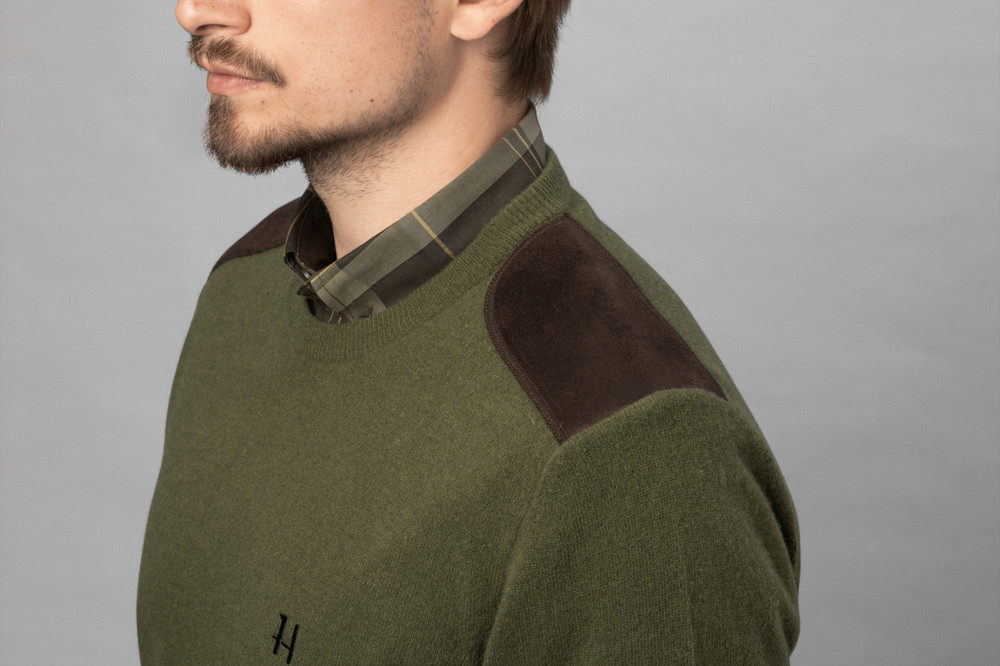 New !! Härkila Pullover ARRAN - Dark Olive - Lambswool