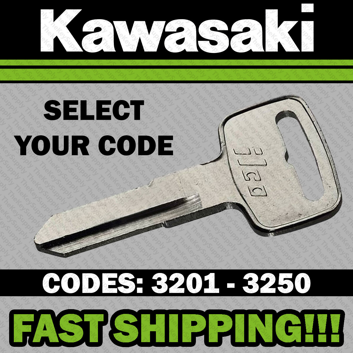 Kawasaki keys Teryx Mule Cut to Code replacement key made to codes 3201-3250