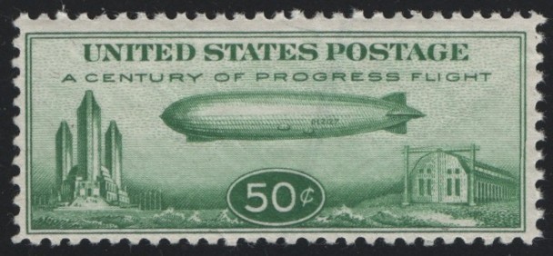US Sc. #C18 50c MINT NEVER HINGED ZEPPELIN 1933 (3)