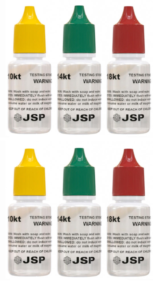 6 Bottles Gold Testing Kit 10k 14k 18k Solution Acids Test Authenticity Detector