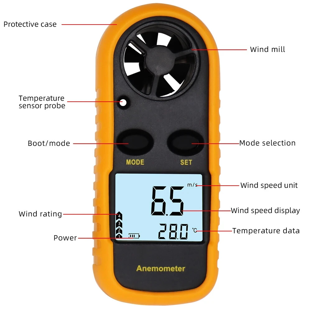 WIND ANEMOMETER /THERMOMETER BACKPACKERING/MOUNTAINEERING WIND SPEED GUAGE!!!!!!