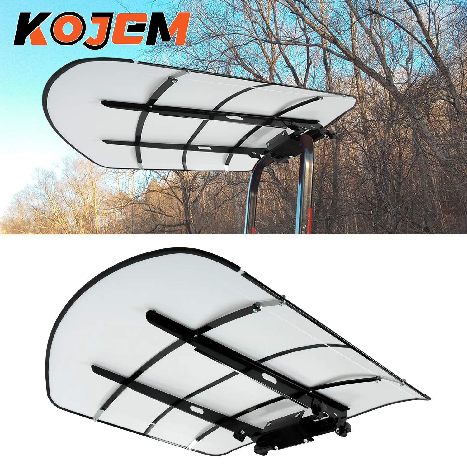 Tuff Top Tractor & Mower Canopy 48" X 52" For 2" x 2" or 2" x 3" ROPS -White