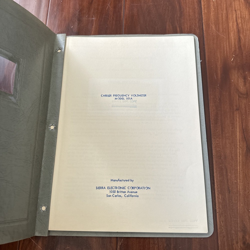 Sierra Electronic Model 101A Carrier Frequency Voltmeter Operating