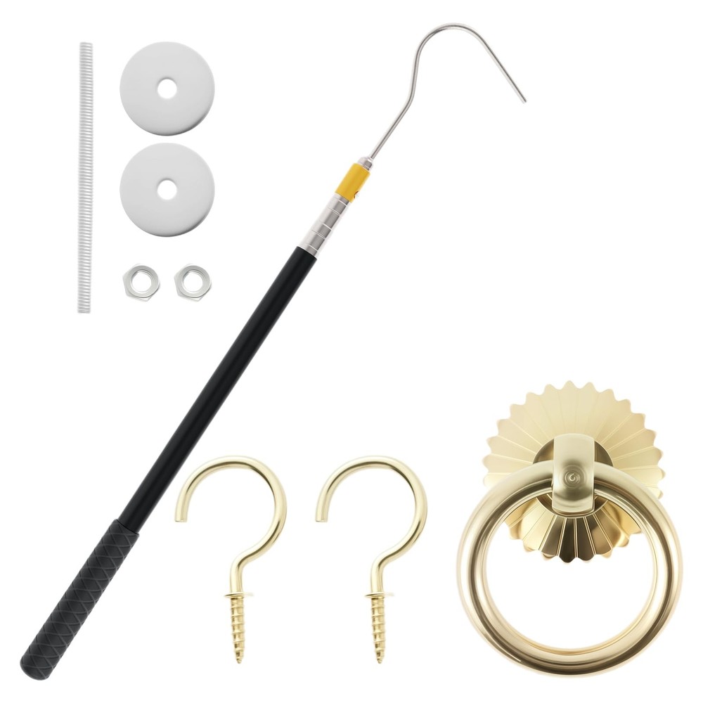 1 Set 63 Inch Attic Pull Down Hook Attic Ladder Pull Down Hook Attic Ladder P...