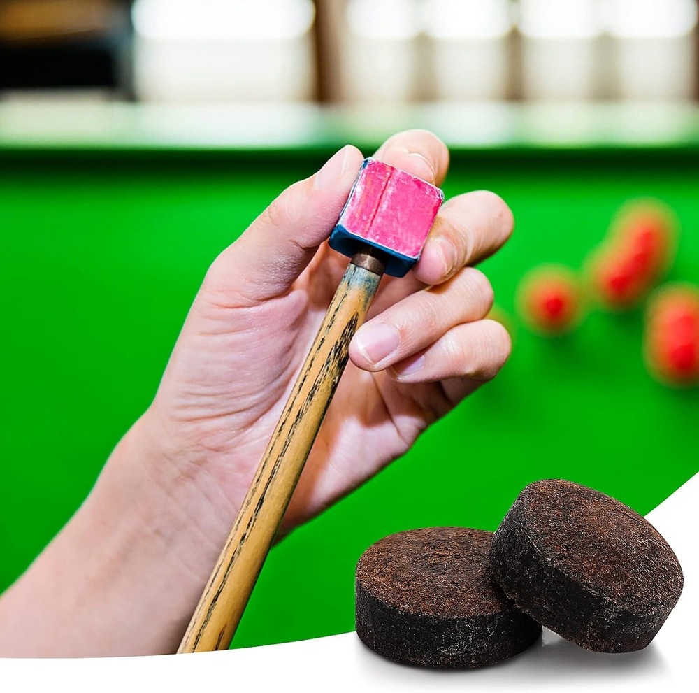 20-Pack 13mm Billiard Pool Cue Tips Replacement Kit - Brown Leather